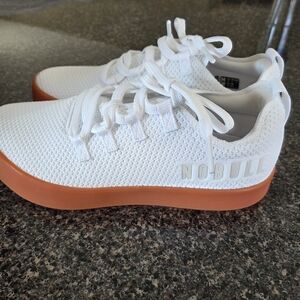 NOBULL White Sneakers with Orange Soles